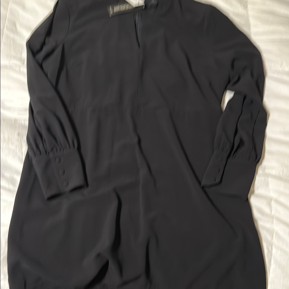 Banana Republic Black Mock Neck Long Sleeve Dress